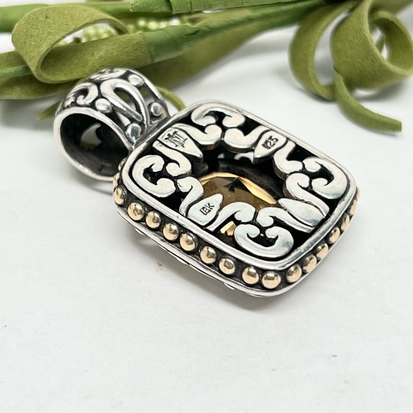 John Hardy Citrine Batu Pendant .925 / 18K Gold - Picture 9 of 11